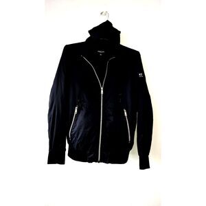 Kenneth Cole Black Hooded Jacket Size S Lightweight Zip Up Windbreaker